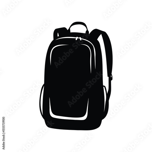 A travel bad black and white silhouette vector design illustration