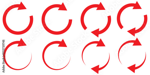 circle arrow icon set. circular arrow icon, refresh, reload, rotation. Green recycle vector icon symbol. Repeat and reload icons set and arrow rotation circle