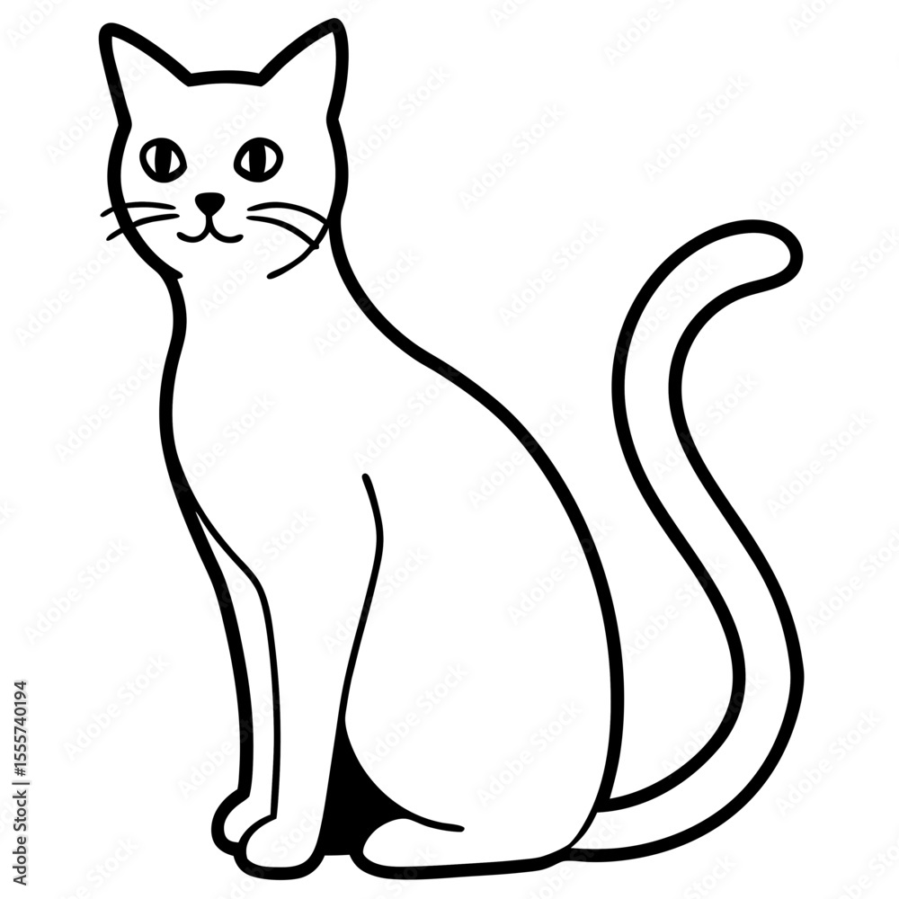 Fototapeta premium black cat on white background