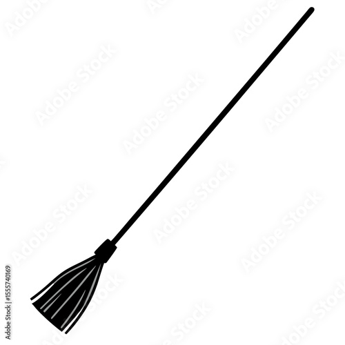 broomstick on white background
