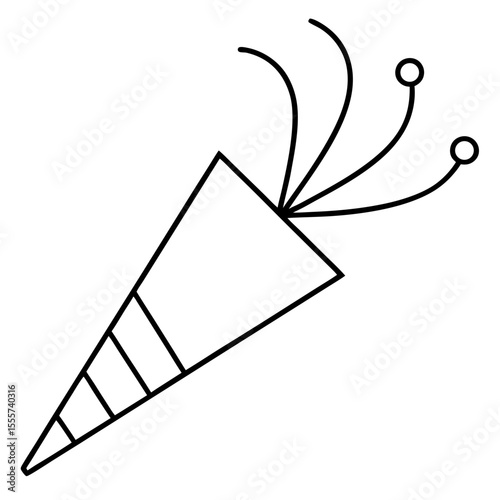 party popper on white background