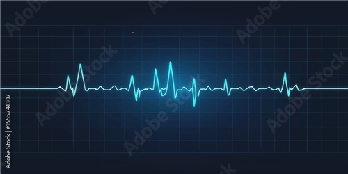 Cardiogram showing heartbeats on a monitor, illustrating life's pulse with a medical graph