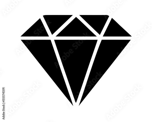 Diamond silhouette vector, Diamond icon. Diamond vector illustration