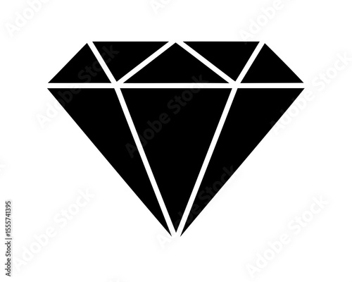 Diamond silhouette vector, Diamond icon. Diamond vector illustration