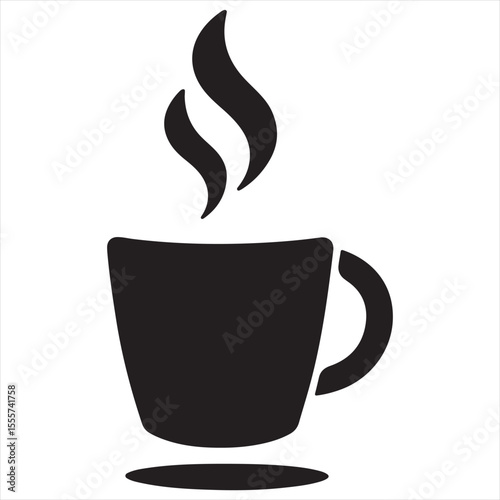 Minimal Coffee Cup Logo Design, Silhouette Style Vector Graphic, Clean and Modern Minimalist Coffee Mug Icon for Cafes, Coffee Shops, Beverage Branding, and Cafe Packaging
