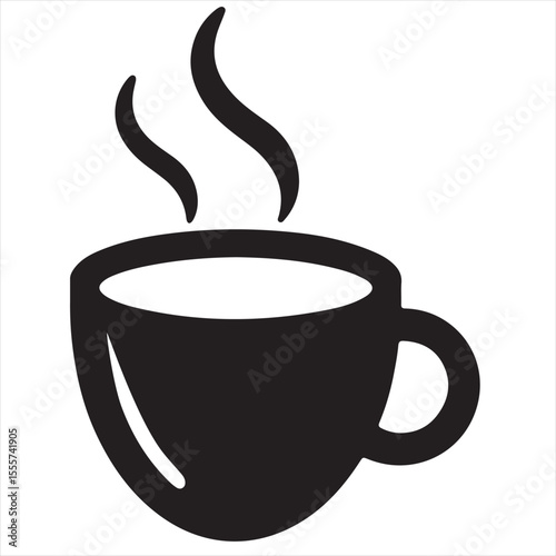 Minimal Coffee Cup Logo Design, Silhouette Style Vector Graphic, Clean and Modern Minimalist Coffee Mug Icon for Cafes, Coffee Shops, Beverage Branding, and Cafe Packaging
