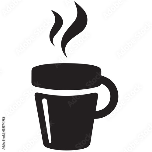 Minimal Coffee Cup Logo Design, Silhouette Style Vector Graphic, Clean and Modern Minimalist Coffee Mug Icon for Cafes, Coffee Shops, Beverage Branding, and Cafe Packaging
