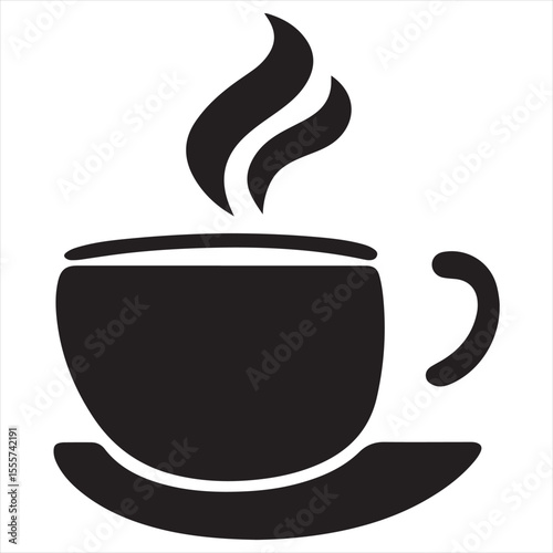 Minimal Coffee Cup Logo Design, Silhouette Style Vector Graphic, Clean and Modern Minimalist Coffee Mug Icon for Cafes, Coffee Shops, Beverage Branding, and Cafe Packaging
