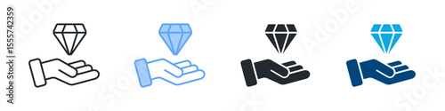 Core Values Icon Set Multiple Style. Designed In Outline, Blue, Glyph, Dual Tone