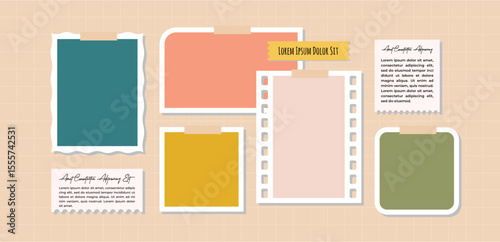 Pictures or photos frame collage layout abstract photo frames and digital photo wall template