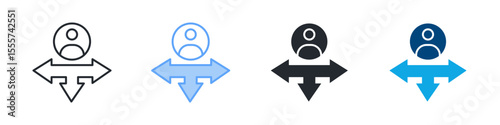 Guidance Icon Set Multiple Style. Designed In Outline, Blue, Glyph, Dual Tone