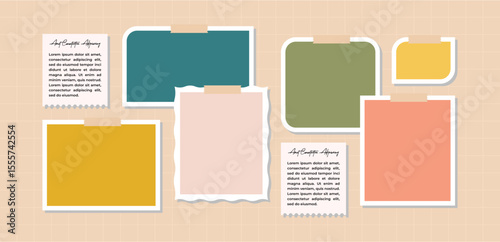 Pictures or photos frame collage layout abstract photo frames and digital photo wall template