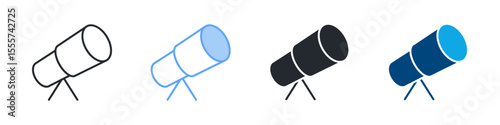 Vision Icon Set Multiple Style. Designed In Outline, Blue, Glyph, Dual Tone