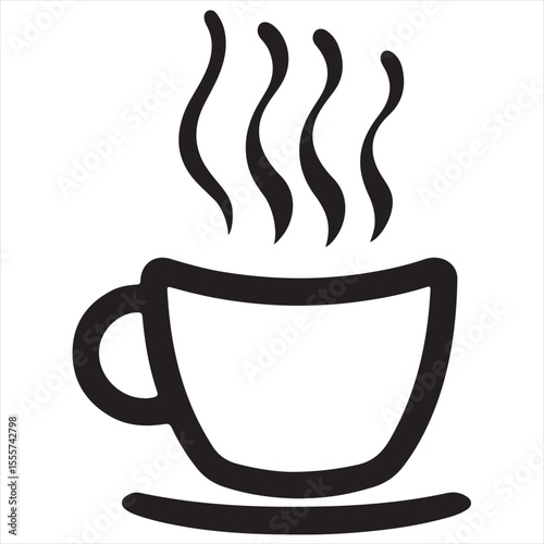 Minimal Coffee Cup Logo Design, Silhouette Style Vector Graphic, Clean and Modern Minimalist Coffee Mug Icon for Cafes, Coffee Shops, Beverage Branding, and Cafe Packaging
