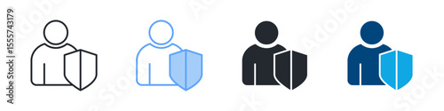 Dependability Icon Set Multiple Style. Designed In Outline, Blue, Glyph, Dual Tone
