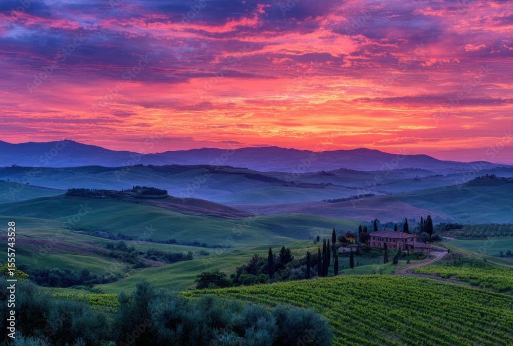Fototapeta premium sunset in the mountains