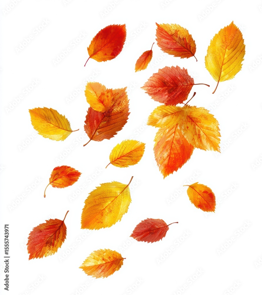 Obraz premium autumn leaves isolated on white