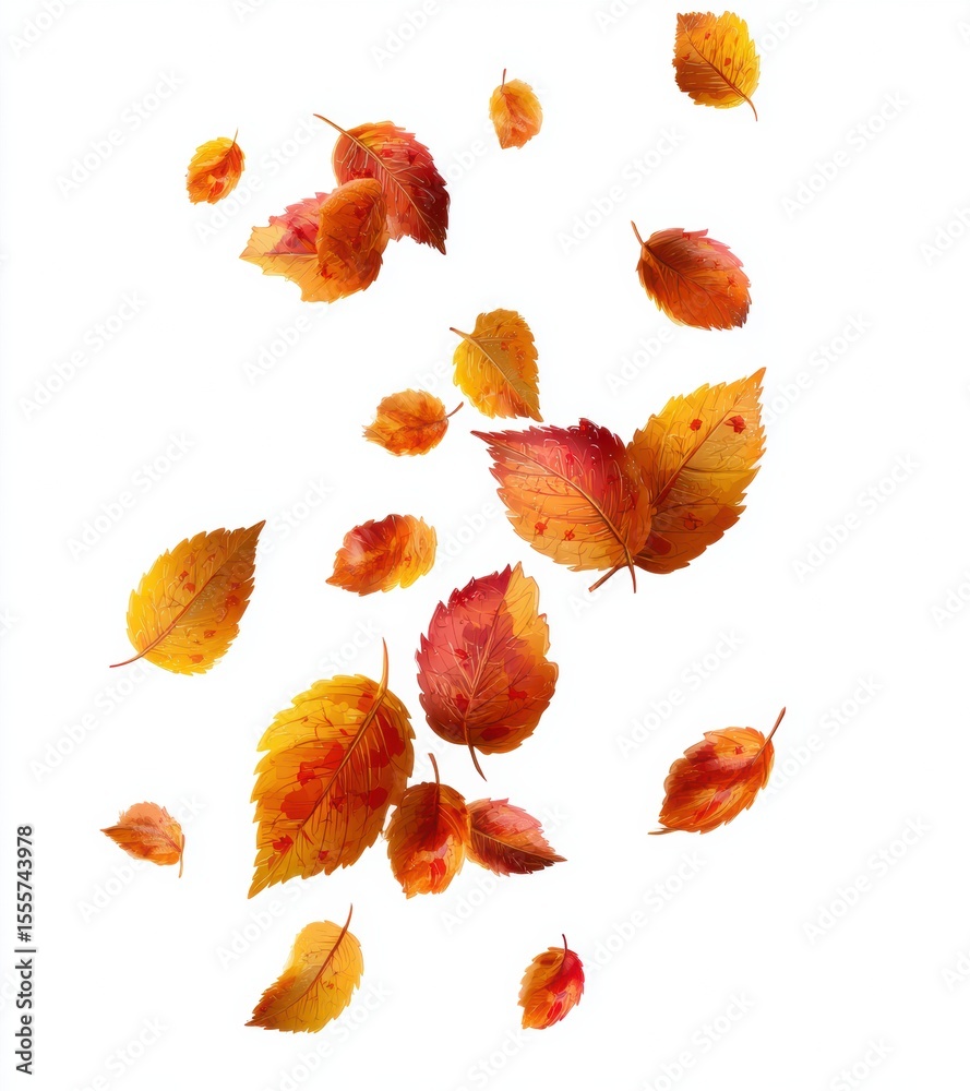 Fototapeta premium autumn leaves isolated on white