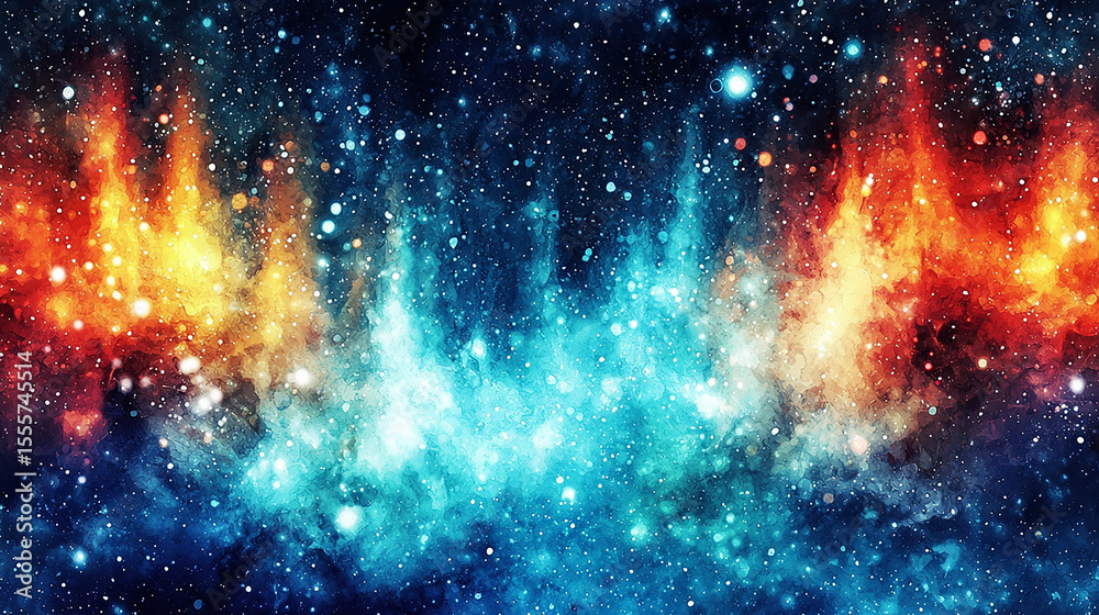 Naklejka premium Galaxy space background with nebulae and stardust