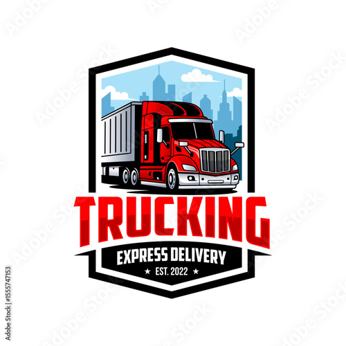 Truck logo template, Perfect logo for business related to automotive industry Free Vector and Free SVG