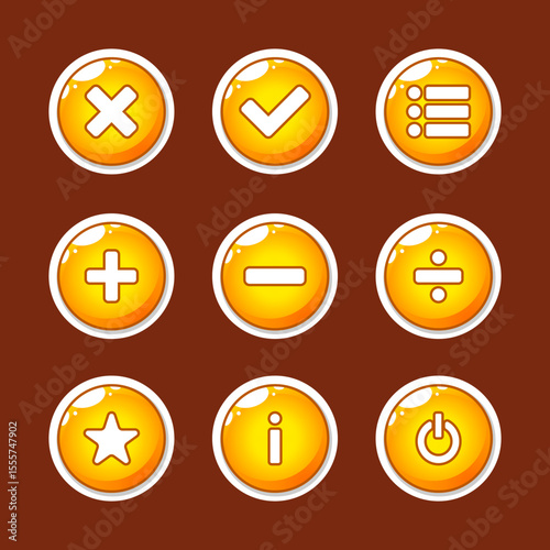 Set of UI buttons for 2D games and apps part 3