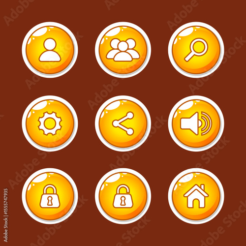 Set of UI buttons for 2D games and apps part 2