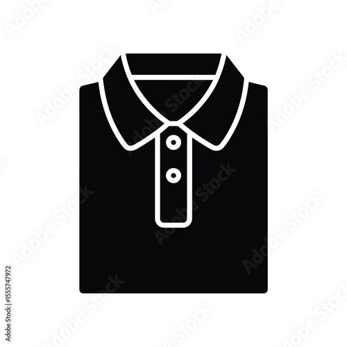 A minimalist black and white Silhouette of a polo shirt