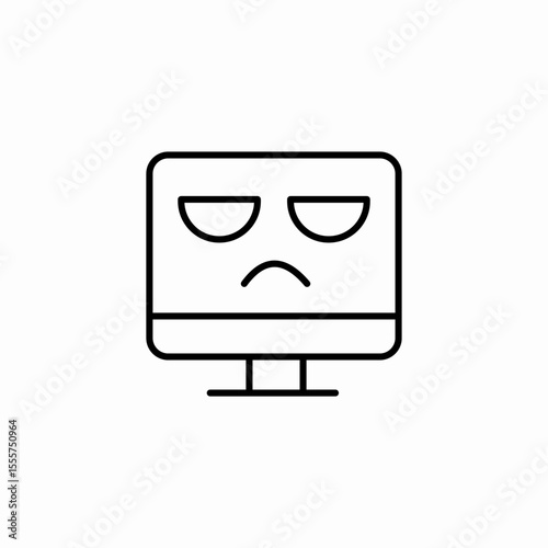 computer error sad icon sign vector