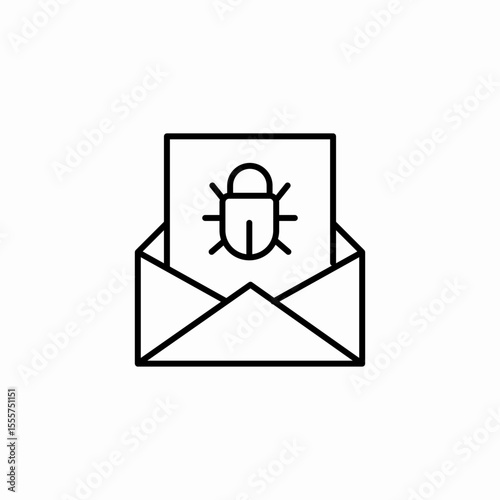 email bug virus icon sign vector