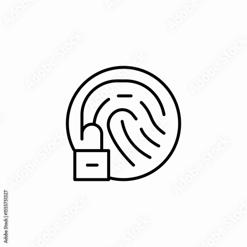 fingerprint unlock security icon sign vector