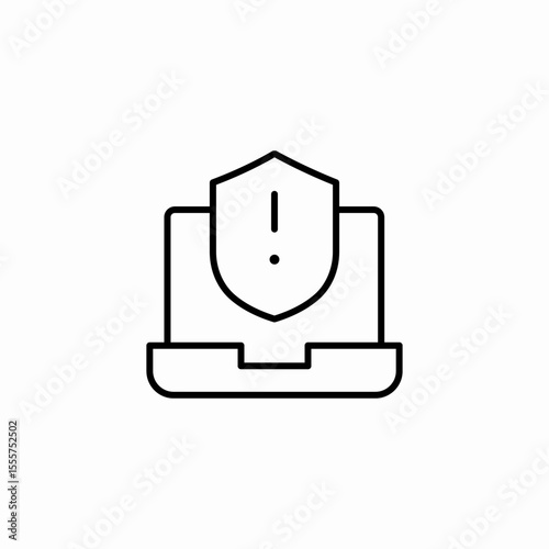 laptop security alert icon sign vector