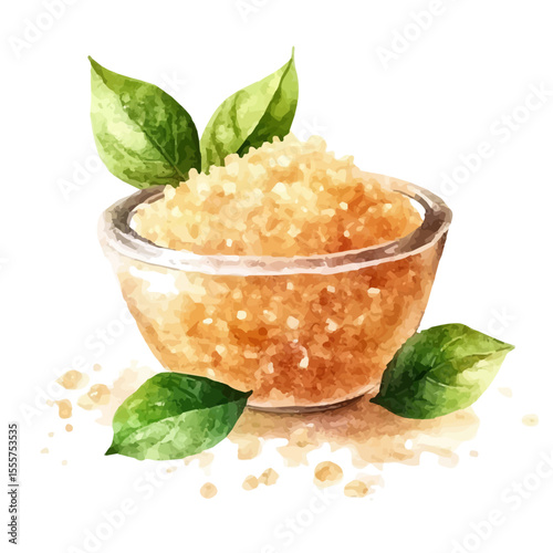 watercolor of Body Scrub, vector, isolated on a white background.