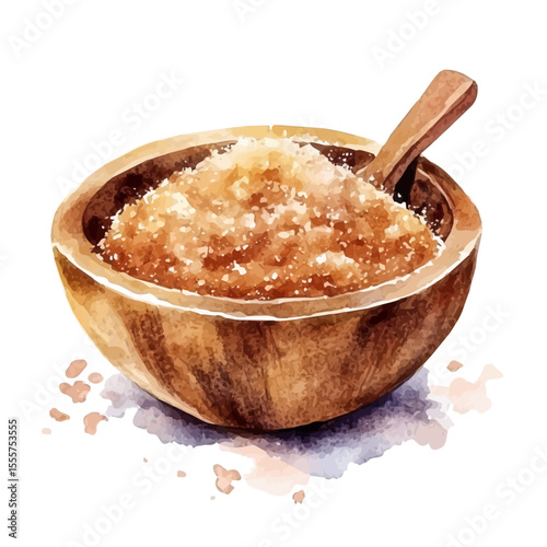 Body Scrub, watercolor illustration vector, isolated on a white background.