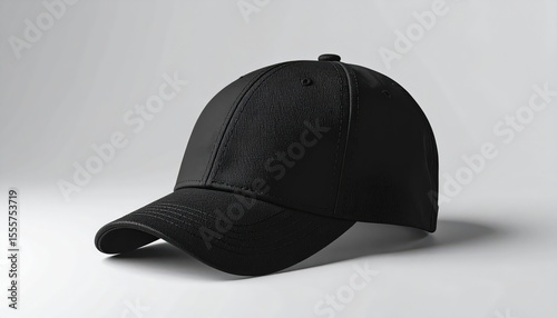 Black Baseball Cap Mockup with Soft Shadow