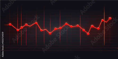 Electrocardiogram pulse trace on a medical monitor illustrating the dynamic rhythm of life