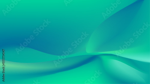Abstract Gradient Flowing Lines in Turquoise and Teal Background Composition