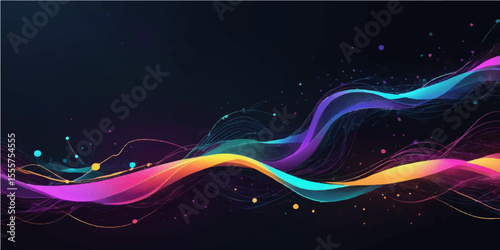 Abstract colorful wave design featuring glowing lines and fractal patterns for a dynamic energy backdrop