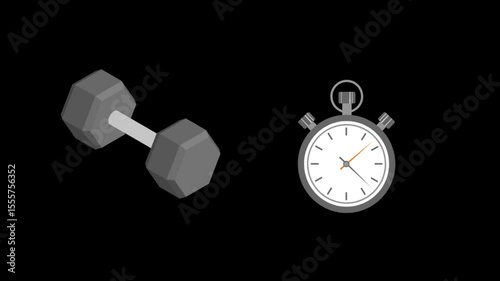Cartoon animation video gym workout.