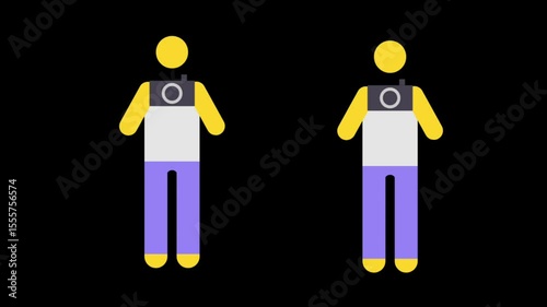 Cartoon animation video gym workout.