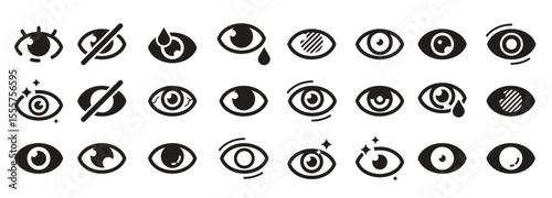 Eyes symbols closed opening eye human parts optical medical healthcare insomnia cataract good looking.