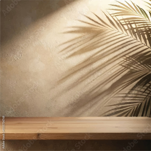 Wood Table Focus with Nature Tea Fields in Soft Blur | Round Wood Table in Focus with Faded Tea Farm and Sky | Natural Wood Table in Front of Tea Plantation Landscape