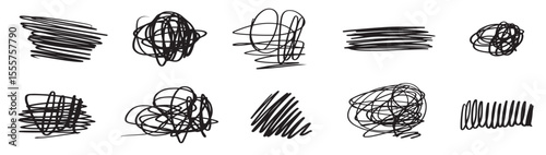 doodle sketchy pen scribble isolated white background vector illustration