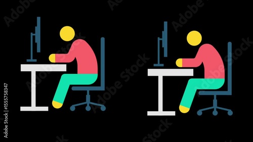 Cartoon animation video gym workout.