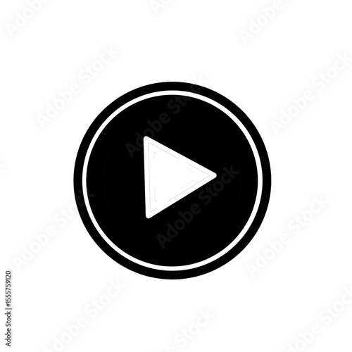 Free Download play button vector white on black - GFXLoad