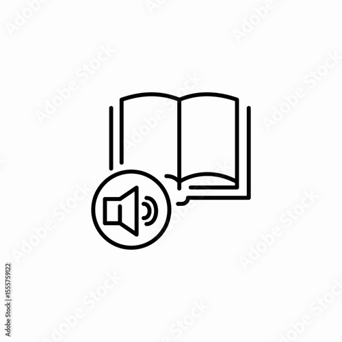 audiobook listening reading icon sign vector