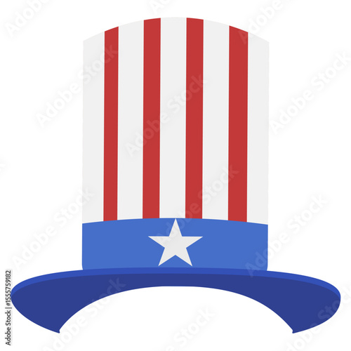 Uncle Sam Top Hat Patriotic Vector Illustration 
