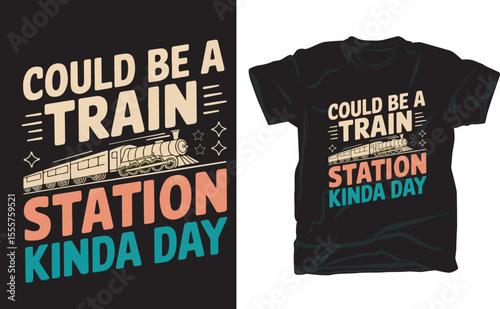 train sublimation t shirt Graphic Design Railway Station  illustration art for shirt 