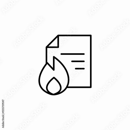 burning document file icon sign vector