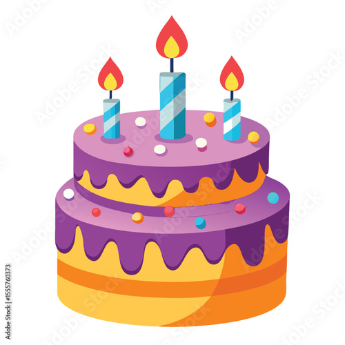 A delicious chocolate birthday cake with lit candles, perfect for a sweet celebration