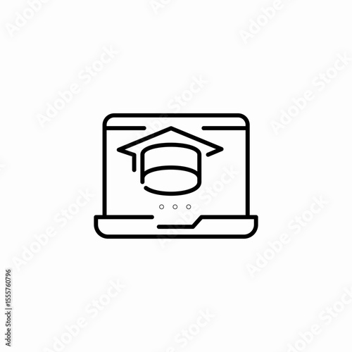 laptop online graduation icon sign vector
